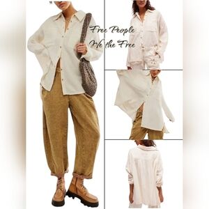 FREE PEOPLE We The Free Cardiff Top in Optic White•Size Medium•NWT
